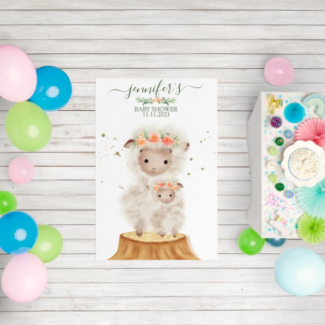 Woodland Sheep Animal Soft Baby Shower Rug