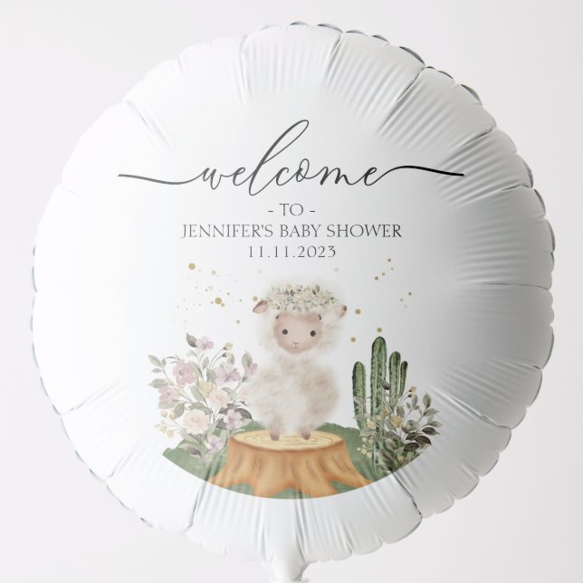 Woodland Sheep Celebration Balloon (Front)