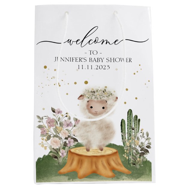 Woodland Sheep Pastel Earth Tone gifts Medium Gift Bag