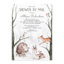 Woodland shower by mail forest friends baby shower invitation