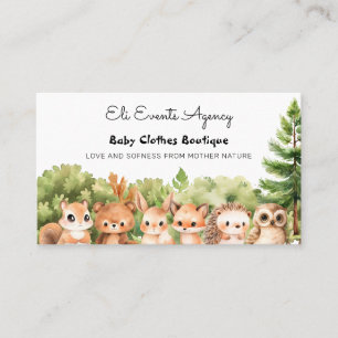 Woodland Simple Cute Baby Clothes Boutique Business Card