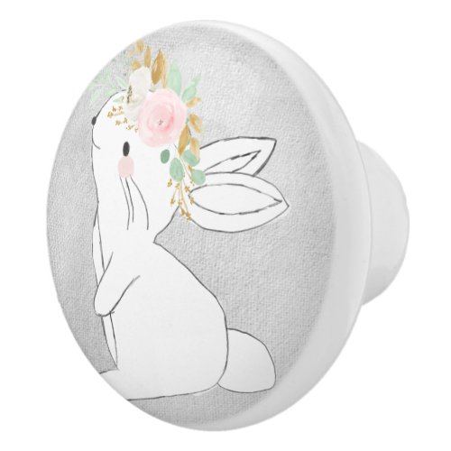 Woodland Sketched Bunny Ceramic Knob