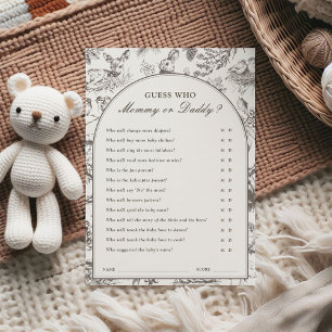 Woodland Sketched Guess Who Game Card