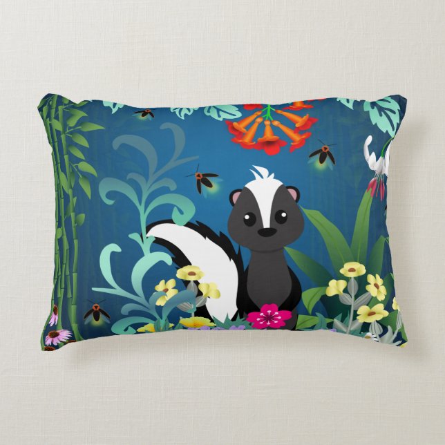 Woodland Skunk Accent Pillow (Front)