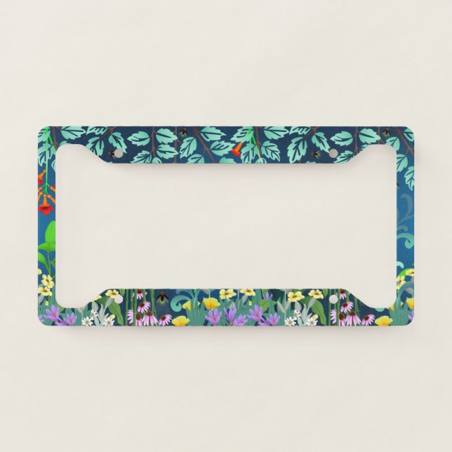 Woodland Skunk Foliage License Plate Frame (Front)
