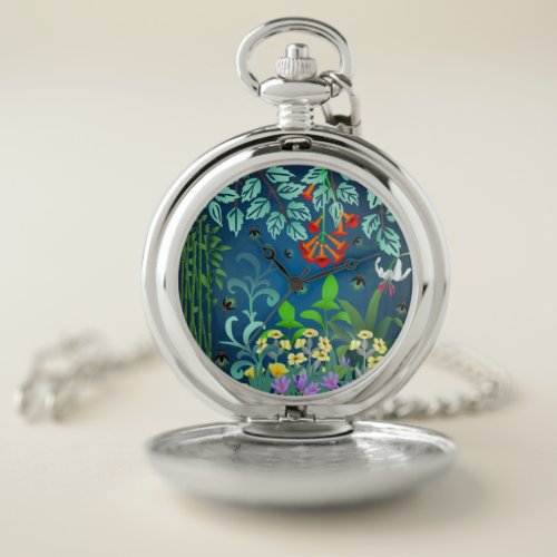 Woodland Skunk Foliage Pocket Watch