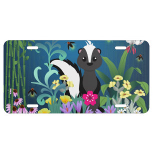 Woodland Skunk License Plate