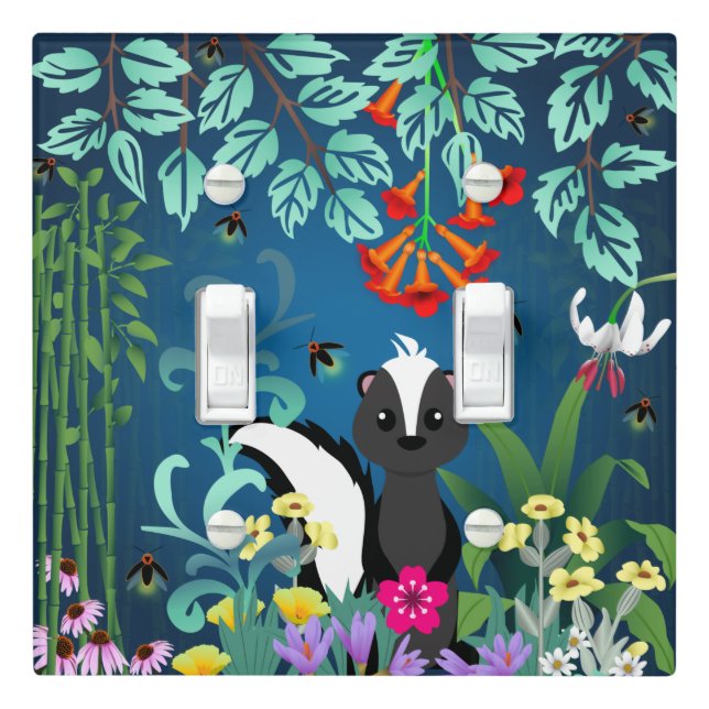 Woodland Skunk Light Switch Cover (In Situ)