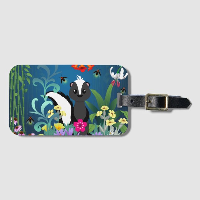 Woodland Skunk Luggage Tag (Front Horizontal)
