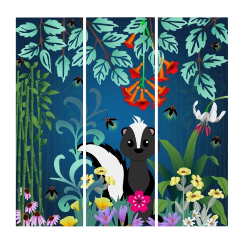 Woodland Skunk Triptych