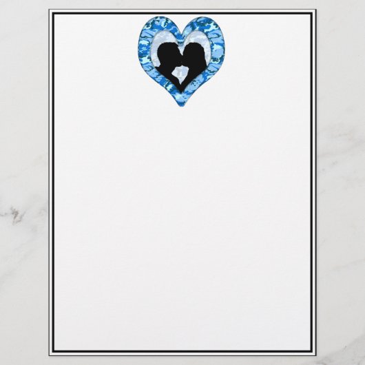 Woodland Sky Blue Camouflage Kissing Couple (Front)