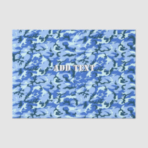 Woodland Sky Blue Camouflage Tissue Paper
