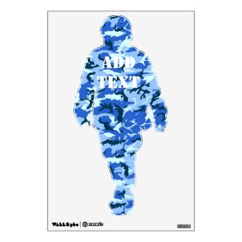 Woodland Sky Blue Camouflage Wall Sticker by Camouflage4you at Zazzle
