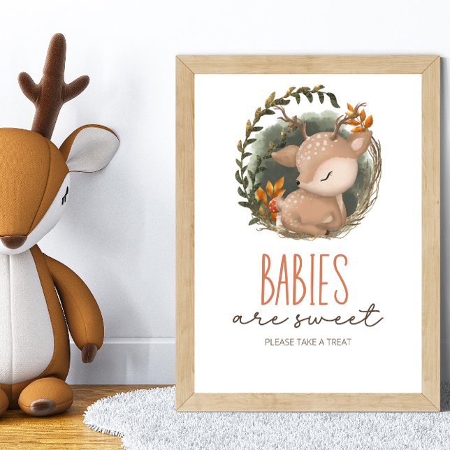 Woodland sleaping deer Baby Shower Babies are swee Poster (Creator Uploaded)