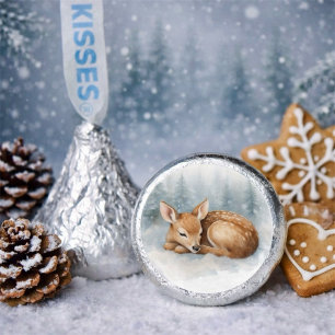 Woodland Sleeping Baby Deer Winter Baby Shower Hershey®'s Kisses®