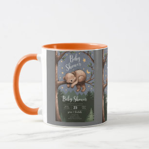 Woodland Sleepy Bear Coffee Mug   Cozy Forest Anim