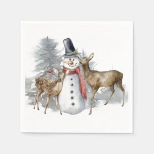 Woodland Snowman & Friends Napkins