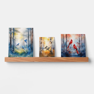 Woodland Songbird Trio Picture Ledge