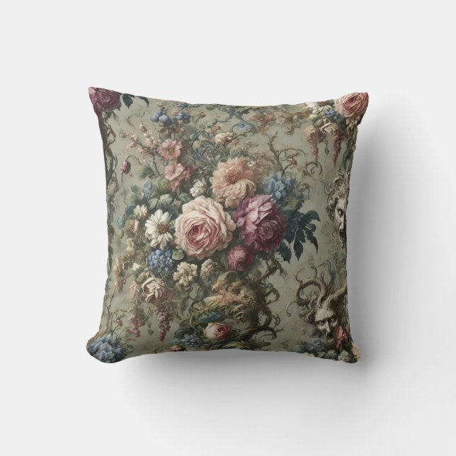 Woodland Specters – Gothic Victorian Throw Pillow (Front)