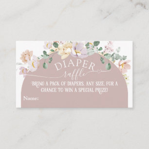 Woodland spring floral girl Baby Shower diaper Enclosure Card