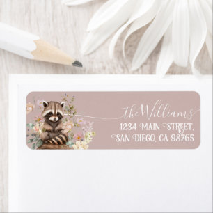 Woodland spring floral girl Baby Shower Label