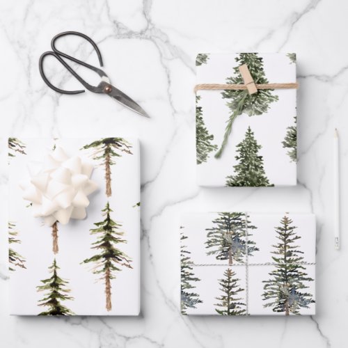 Woodland Spruce Pine Cedar Trees Forest Wrapping P Wrapping Paper Sheets