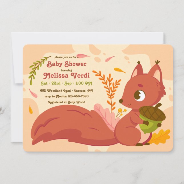 Woodland Squirrel Invitation (Front)