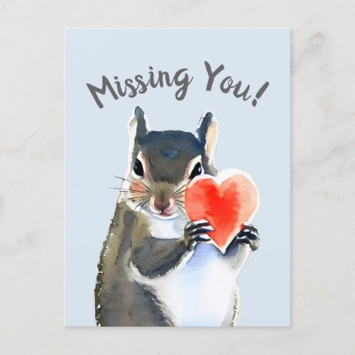 woodland Squirrel missing you Postcard