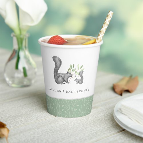 Woodland Squirrel Mother  Baby Shower Paper Cups