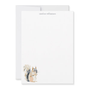 Woodland Squirrel Nature Personalized Stationery Note Card