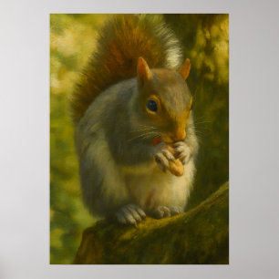 Woodland Squirrel – Realistic Wildlife Art Poster