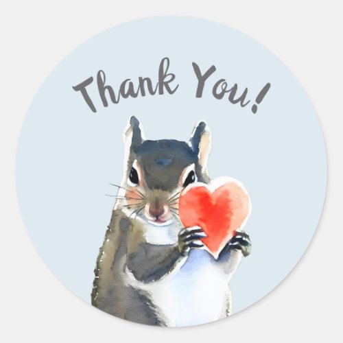 woodland Squirrel thank you Classic Round Sticker