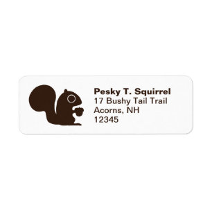 Woodland Squirrel with Nut Return Address Labels