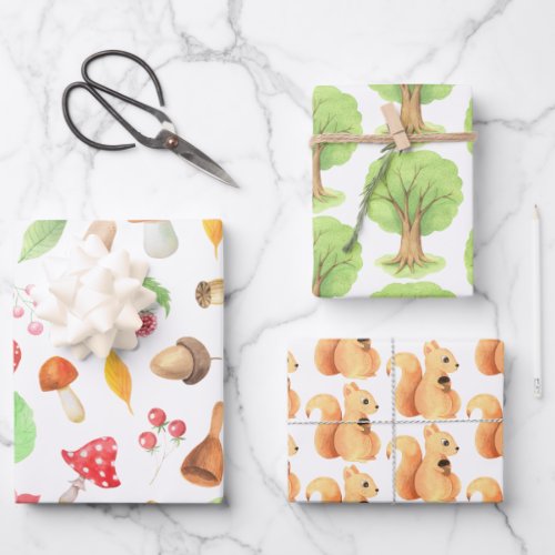 Woodland Squirrel Wrapping Paper Set