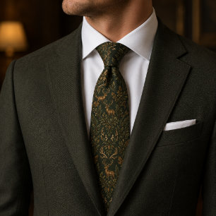 Woodland Stag Forest Luxury Neck Tie