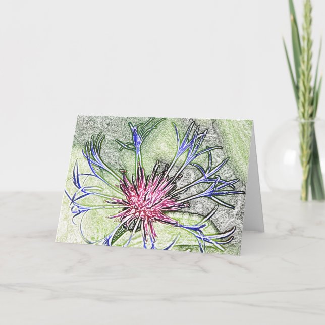 Woodland star flower customizable note card (Front)