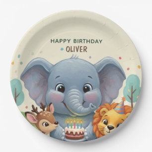 Woodland Storybook Animals 3rd Birthday Paper Plates