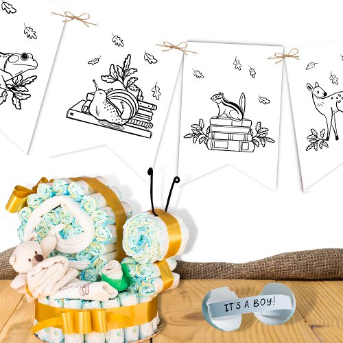 Woodland Storybook Animals Baby Shower Bunting Flags