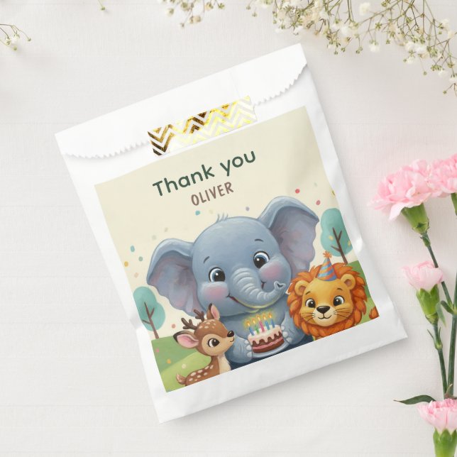 Woodland Storybook Animals Birthday Thank You Favor Bag (Sealed)