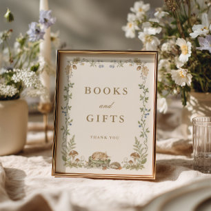 Woodland Storybook Baby Shower Books and Gifts Poster