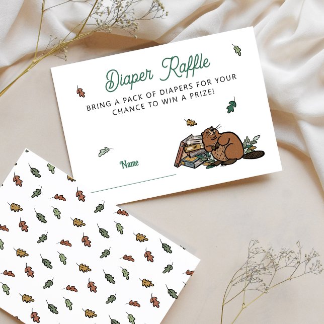 Woodland Storybook Baby Shower Diaper Raffle Enclosure Card (Cute Woodland Storybook Diaper Raffle Enclosure Card)