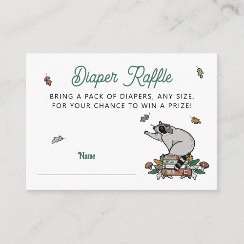 Woodland Storybook Baby Shower Diaper Raffle Enclosure Card