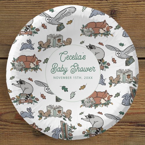 Woodland Storybook Baby Shower Paper Bowls