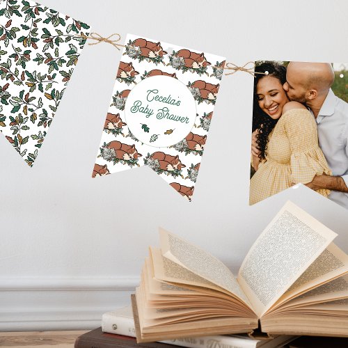 Woodland Storybook Baby Shower Photo Bunting Flags