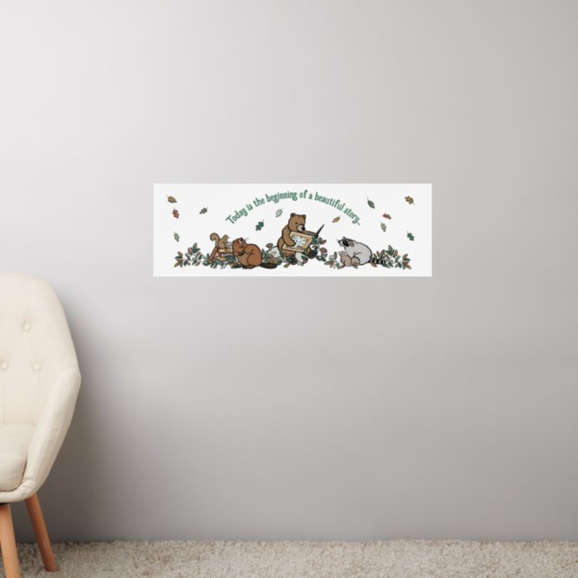 Woodland Storybook Baby Shower Wall Decal (Living Room 2)