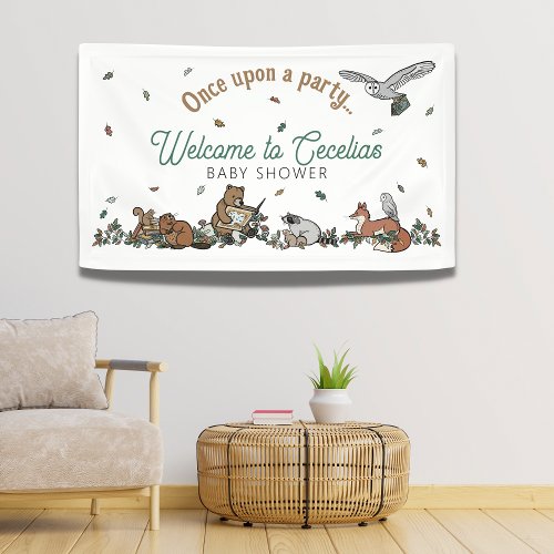 Woodland Storybook Baby Shower Welcome Banner