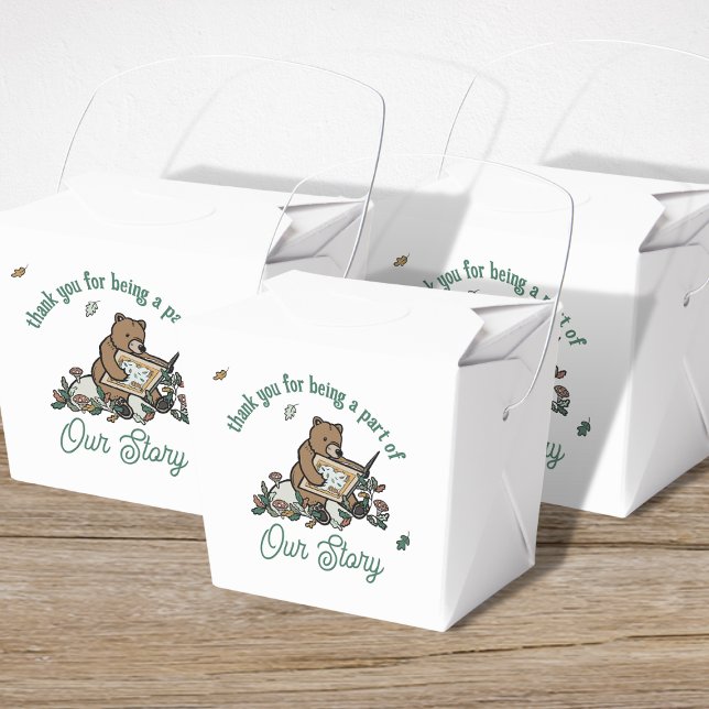 Woodland Storybook Bear Baby Shower Favor Boxes (Woodland Storybook Baby Shower Favor Box)