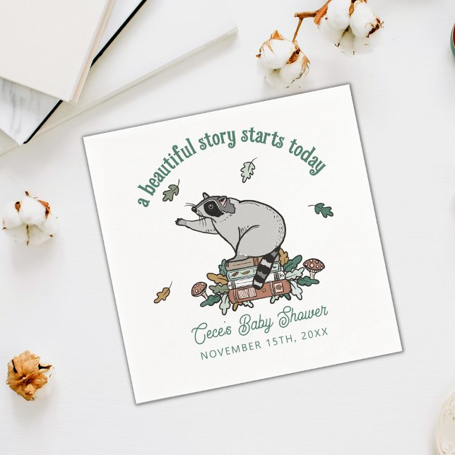 Woodland Storybook Beautiful Story Baby Shower Napkins (Woodland Storybook Baby Shower Napkins)