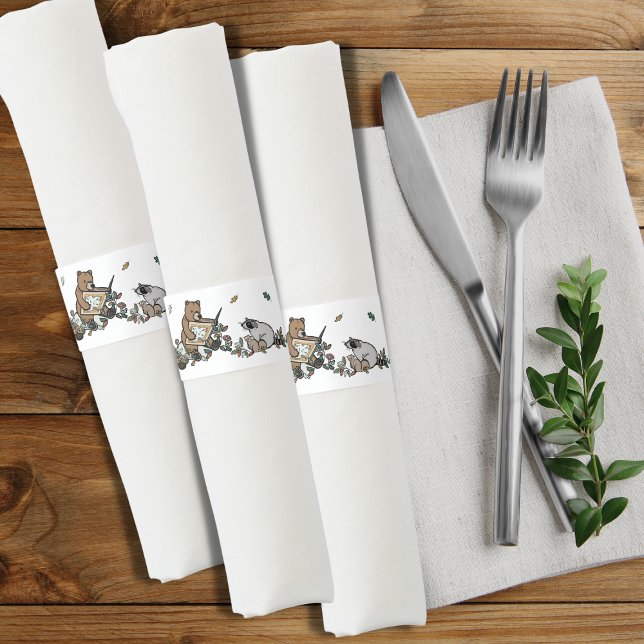 Woodland Storybook Forest Animals Party Napkin Bands (Woodland Storybook Baby Shower Napkin Bands)