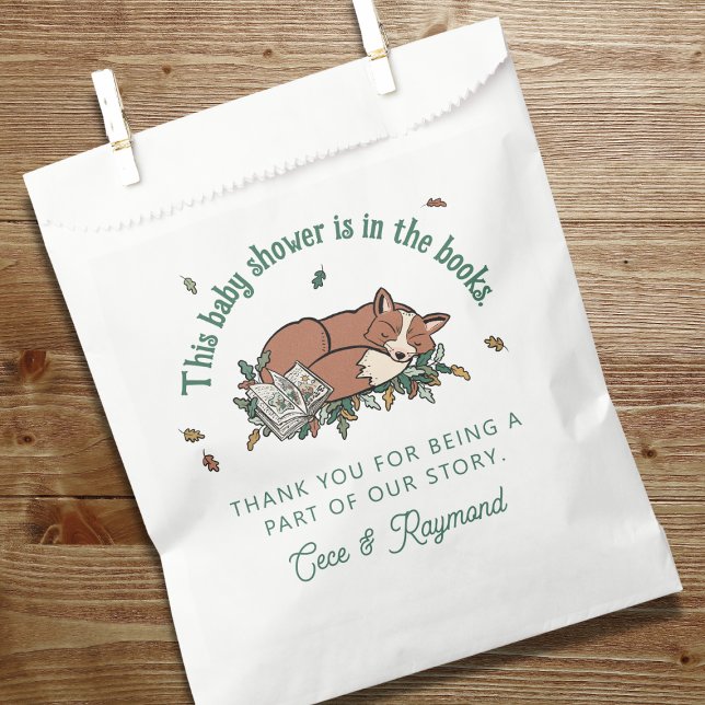 Woodland Storybook Fox Baby Shower Thank You  Favor Bag (Woodland Fox Baby Shower Personalized Favor Bags)